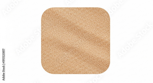 Brown cozy square rug with soft texture on white background for home decor and interior design