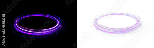 Purple line glows with smooth curved motion and light. Energy trail adds depth and direction to the shape. Great for game interface visuals.