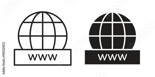 Domain icon for mobile application, button and website design.