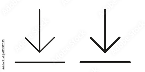 Download icon for mobile application, button and website design.