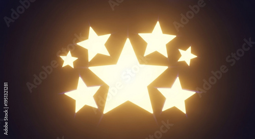 Glowing yellow stars shining brightly on a dark background creating a magical and dreamy atmosphere with a sense of wonder and enchantment