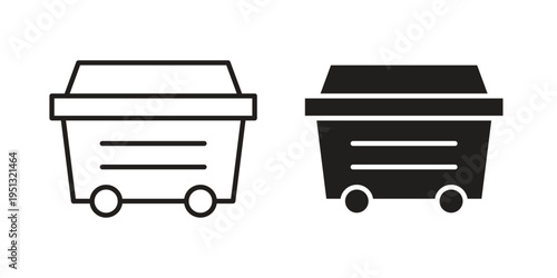 Dumpster icon for mobile application, button and website design.