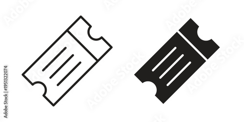 Eticket icon for mobile application, button and website design.