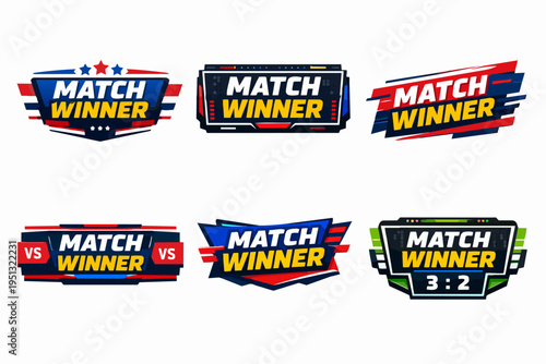 Match winner logo collection for sport and esports competition championship design
