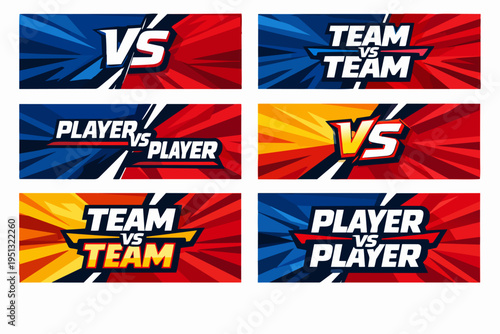 Versus screen comparing teams and players for esports, gaming, and competition banners
