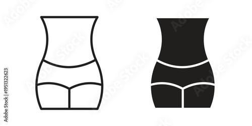 Female hips and waist icon for mobile application, button and website design.