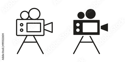 Film making icon for mobile application, button and website design.