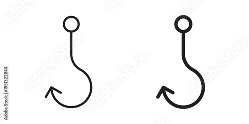 Fishing Hook icon for mobile application, button and website design.
