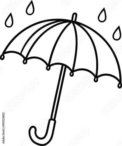 black umbrella isolated on white