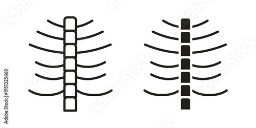 Human Ribs icon for mobile application, button and website design.