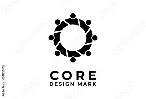 Human Circle Unity Symbol Presented As Black Vector Silhouette Sketch Engraving Logo Illustration Representing Day Of Conscience Community Concept
