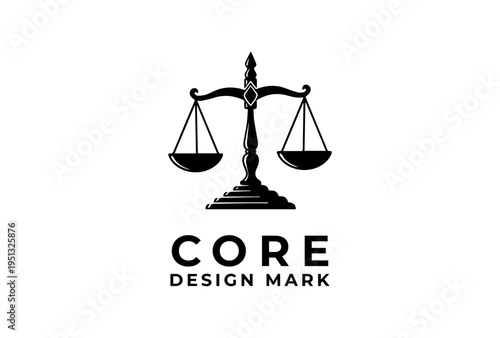 Justice Balance Scale Symbol Presented As Black Vector Silhouette Sketch Engraving Logo Illustration Representing Day Of Conscience Ethical Justice Concept