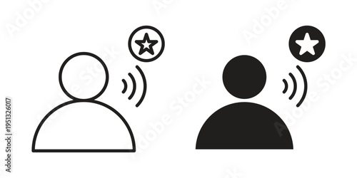 Influencer icon for mobile application, button and website design.
