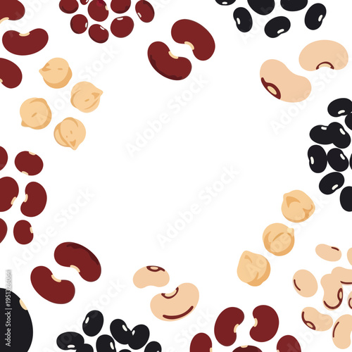 Assorted Beans and Legumes Border Design