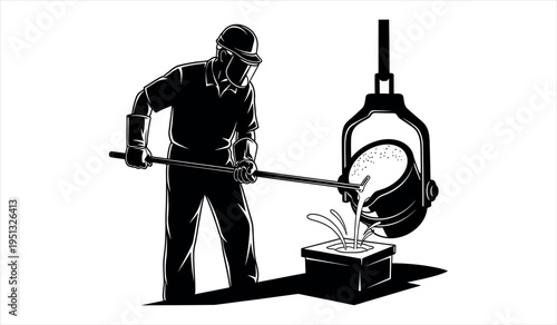 Blacksmith working with hot metal in a traditional workshop setting with anvil and hammer