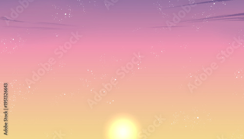 夕暮れ　夕日