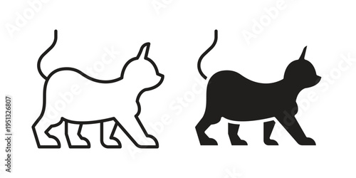 Kitten icon for mobile application, button and website design.