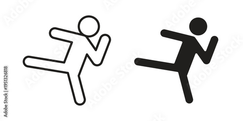 Kung fu icon for mobile application, button and website design.