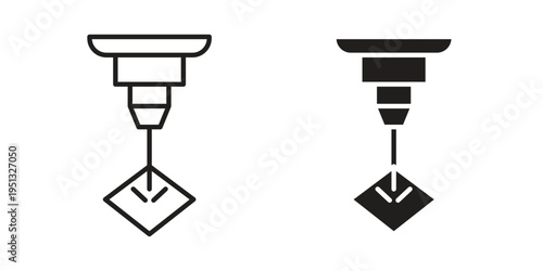 Laser machine icon for mobile application, button and website design.