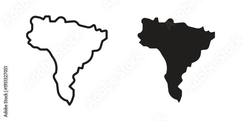 Latin america icon for mobile application, button and website design.