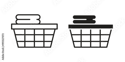 Laundry basket icon for mobile application, button and website design.