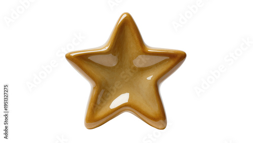 Fotografía Isolated glossy ceramic star trinket or decorative ornament for holiday decor