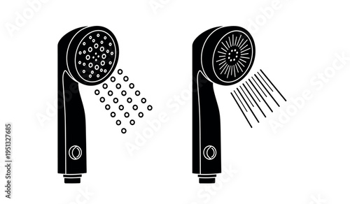 Dual function rainfall and massage shower heads with multiple spray settings