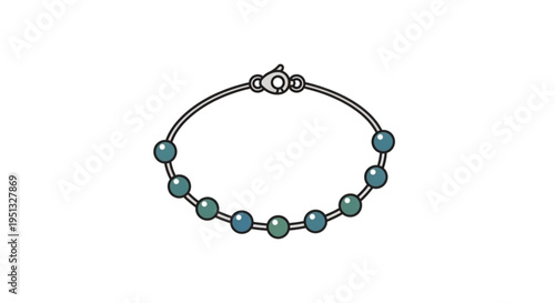 Elegant silver bracelet with green beads on white background stylish accessory for fashion and jewelry design