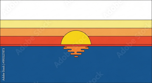 Sunset over calm ocean water with vibrant colorful sky