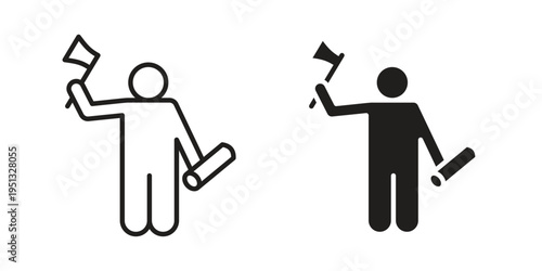 Lumberjack icon for mobile application, button and website design.