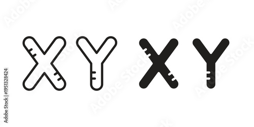 Masculine Chromosomes icon for mobile application, button and website design.
