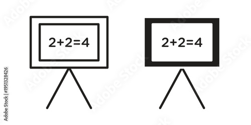 Math class icon for mobile application, button and website design.