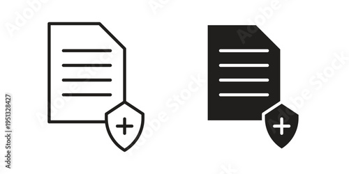 Medical insurance icon for mobile application, button and website design.