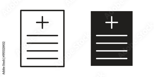 Medical records icon for mobile application, button and website design.