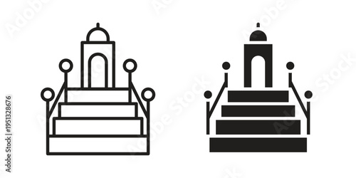 Minbar icon for mobile application, button and website design.