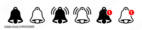 Set of notification bell icon