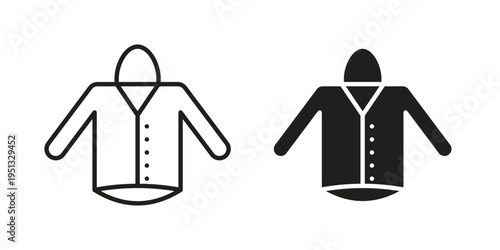 Nylon jacket icon for mobile application, button and website design.