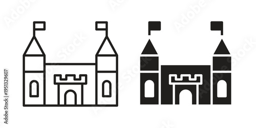 Palace icon for mobile application, button and website design.