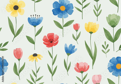 Soft retro flower background with balanced colors