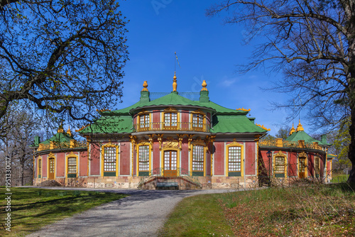 Photography Chinese Pavilion building in the royal park of Drottningholm Palace in Stockholm, Sweden