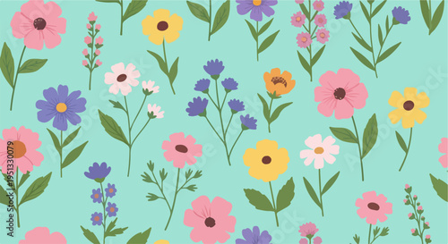 Light romantic botanical wallpaper design