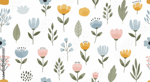 Light romantic botanical wallpaper design