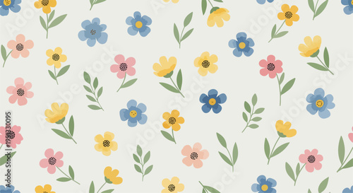 Modern rustic floral repeat with cozy charm