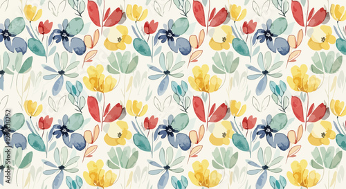 Elegant hand illustrated floral background in dusty pink, mustard, and sage hues