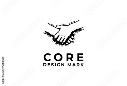 Brain With Supporting Hands Symbol Presented As Black Vector Silhouette Sketch Engraving Logo Illustration Representing Parkinsons Day Care Concept