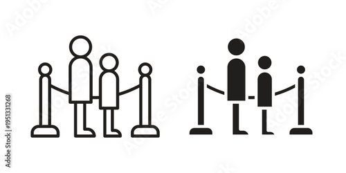 Queue icon for mobile application, button and website design.