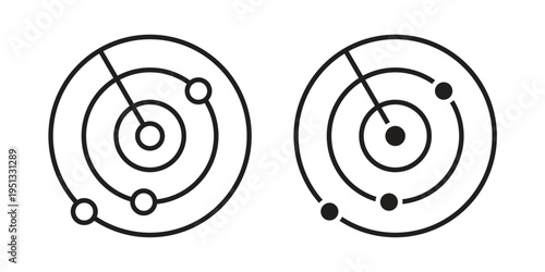 Radar icon for mobile application, button and website design.