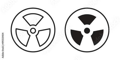 Radioactive icon for mobile application, button and website design.