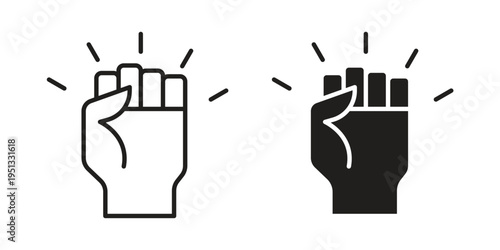 Rebellion icon for mobile application, button and website design.
