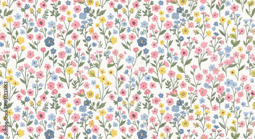 Scandinavian style pastel flower repeat
